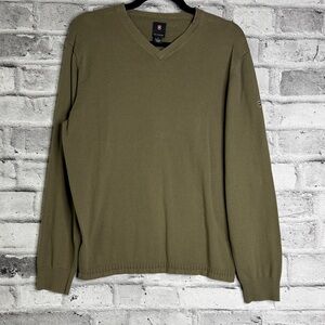 Victorinox Khaki V-Neck Men's Long Sleeve Sweater